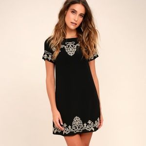 “Brunch Kind of Gal” Embroider Shift Tshirt Dress